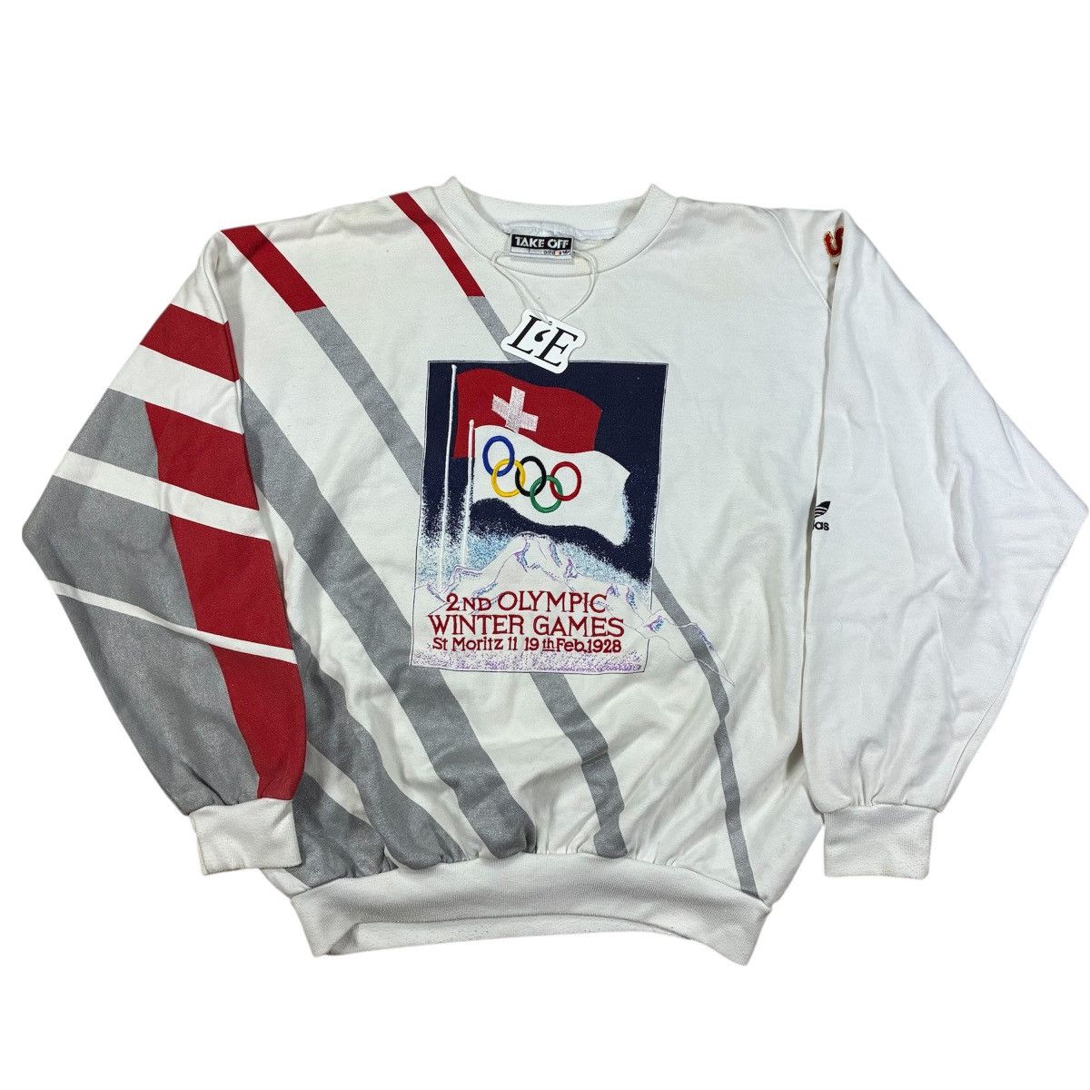 Adidas Mens Vintage Sweatshirt Adidas Winter Olympics Games Size Xl