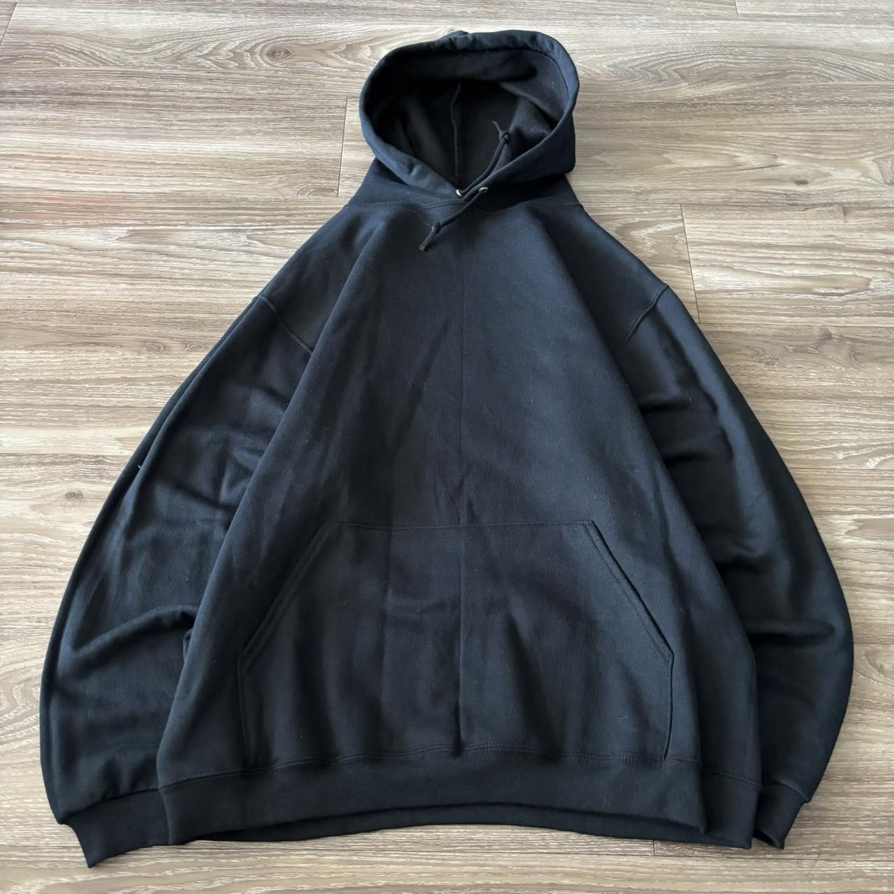 Russell Athletic Crazy Vintage Y2k 2000s Black Blank Russell Style Essential Pullover Hoodie Size M