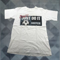 Just Don Vintage Cyrk Soccer T Shirt Mens Medium White Graphic Print Usa 90s Football Mens Hoodie, Sweatshirt