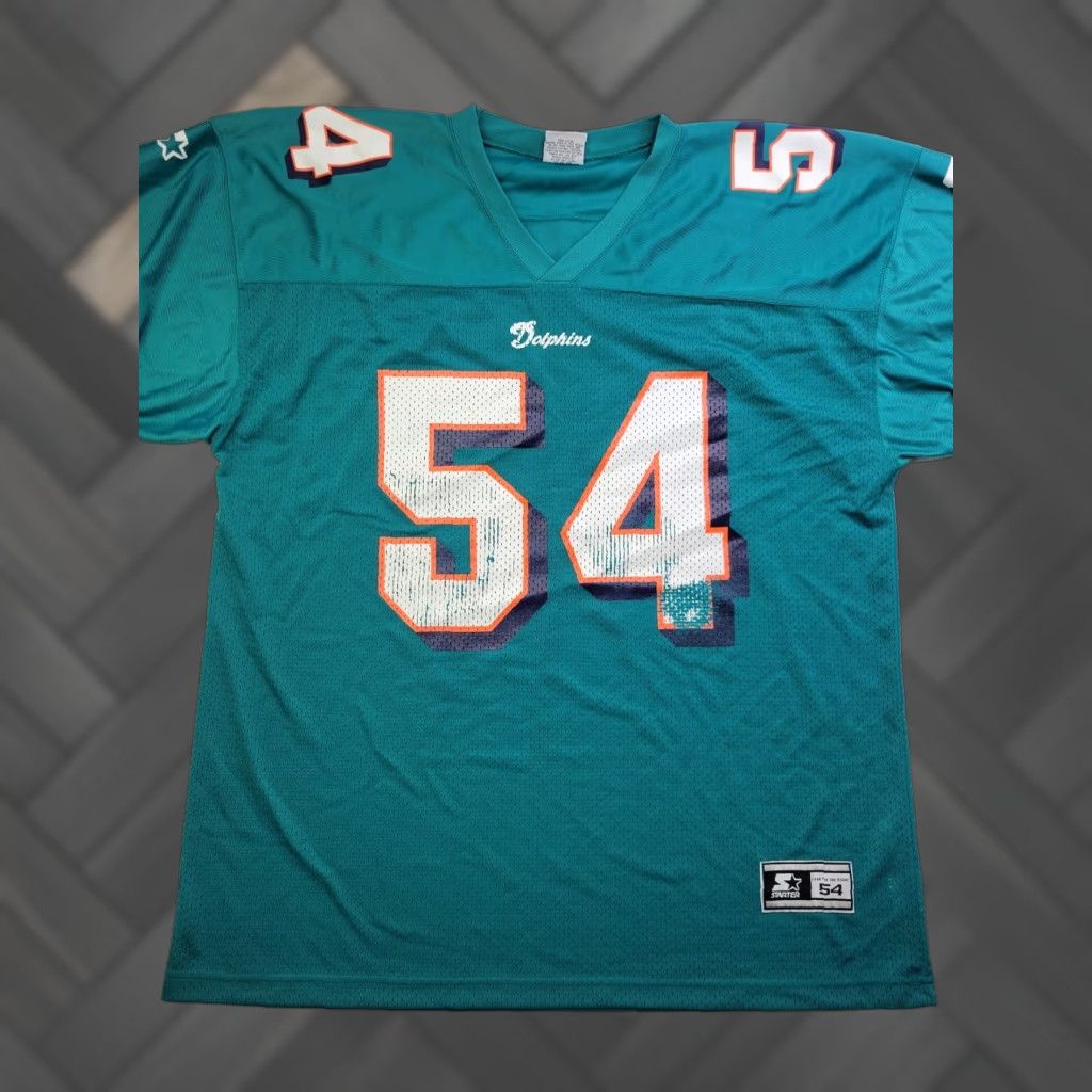 Starter Vintage Miami Dolphins Zack Thomas 54 Lb Starter Jersey 54 Xxl Made In Usa Teal Usa 1998 Sta