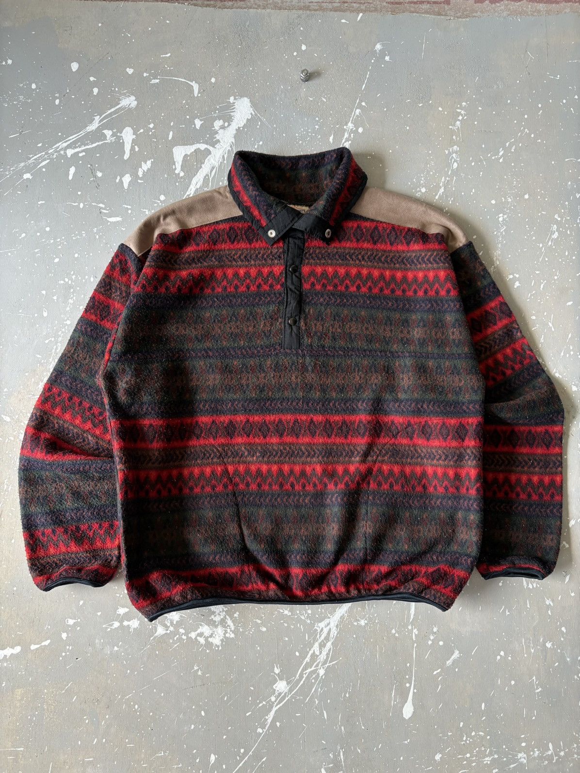 Vintage Sunset Shirts Canada Navajo Aztec Fleece Pullover