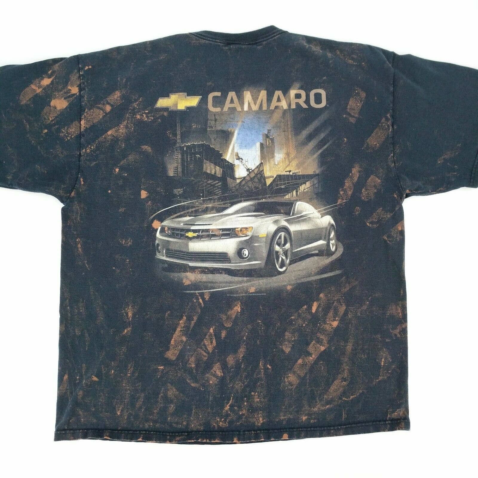 Chevy Chevrolet Camaro Custom Hand Bleached Spiral T Shirt Hoodie, Sweatshirt | FlexRushtees.com
