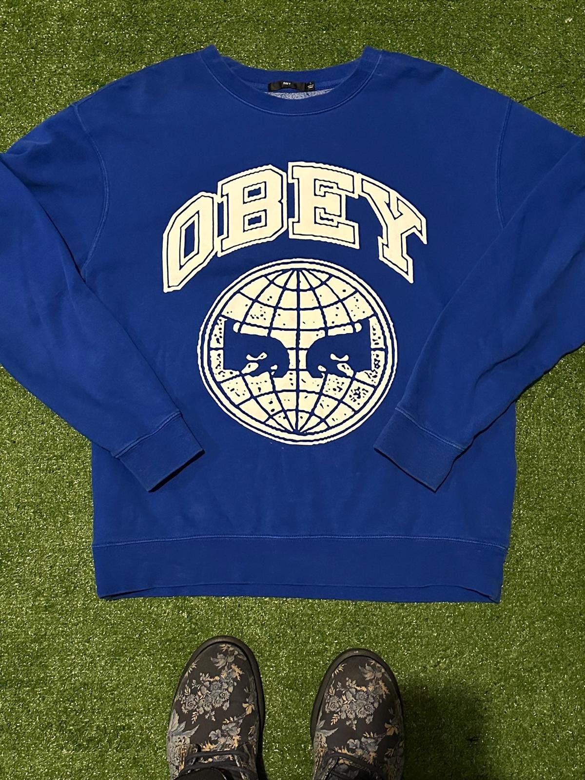 Obey Blue Graphic Sweatshirt T-Shirts, Hoodie | FlexRushtees.com