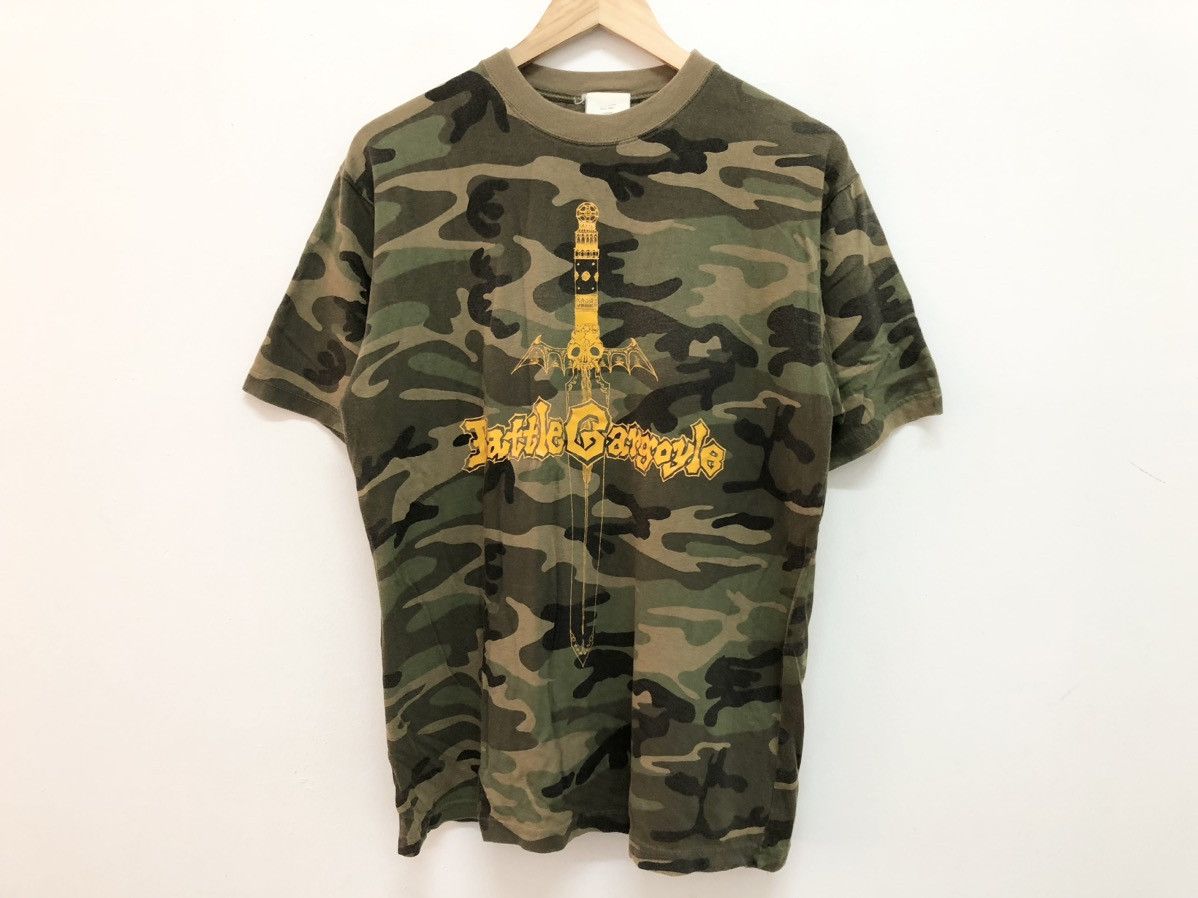 Vintage Rare Vtg Gargoyle Thrash Metal Band Camo Military Design