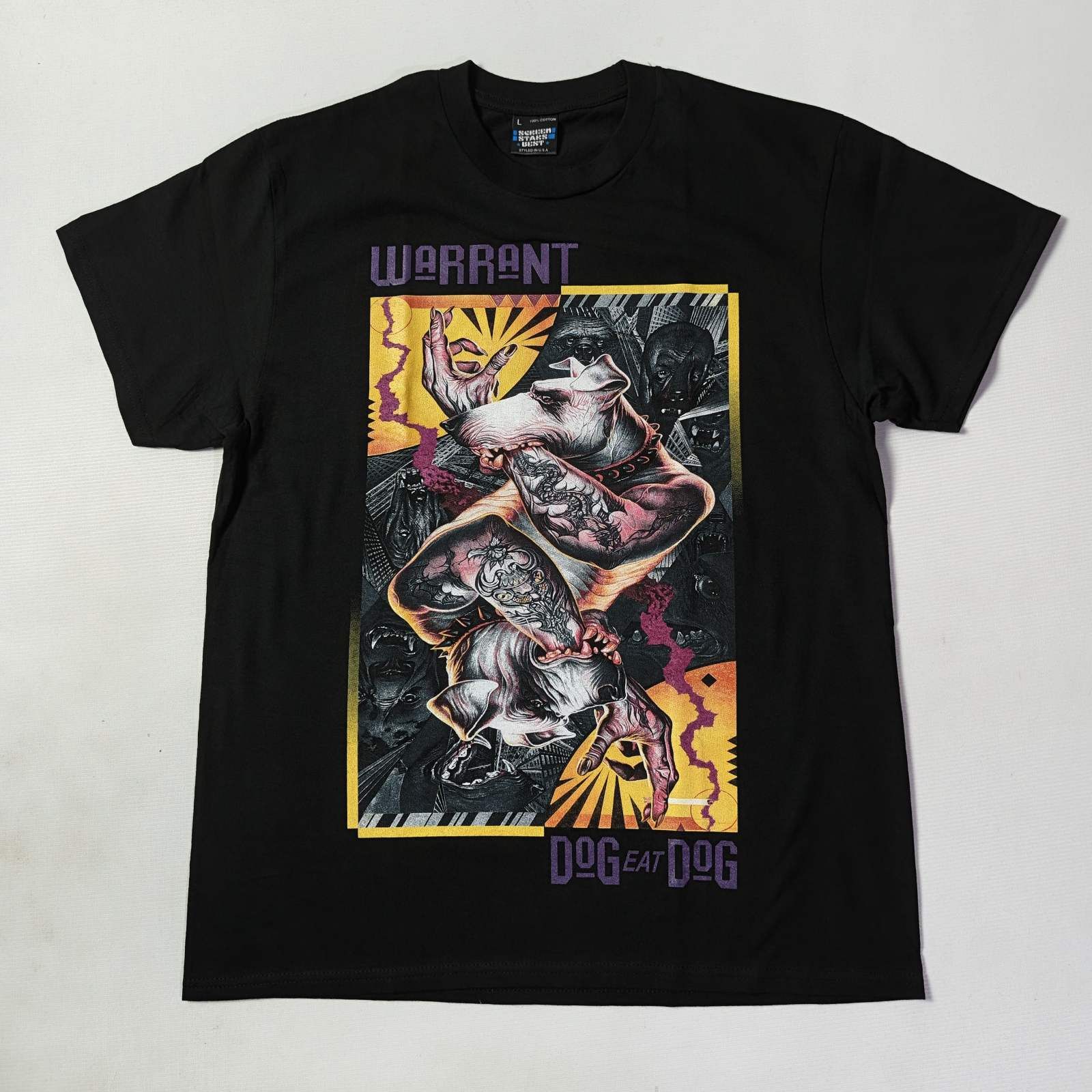 Band Tees Warrant Hair Of The Dog World Tour 92 93 Black Tshirt Size L