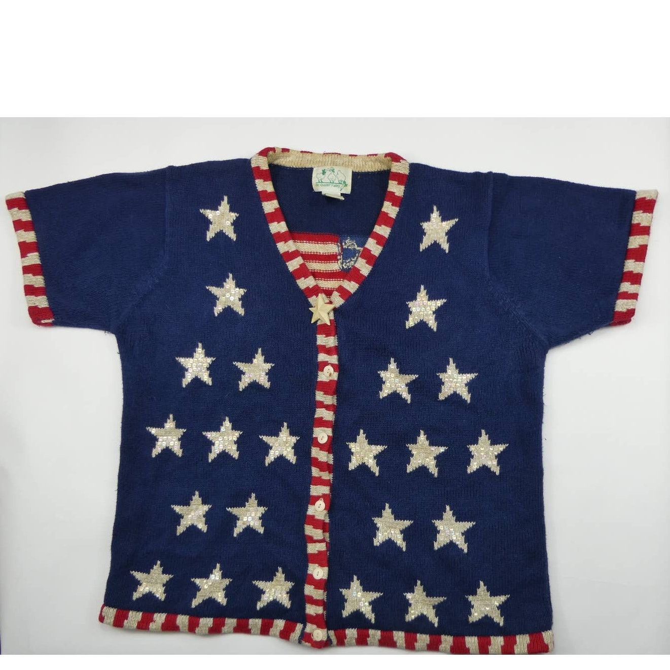 Other The Quaker Factory American Flag Short Sleeve Sweater Medium