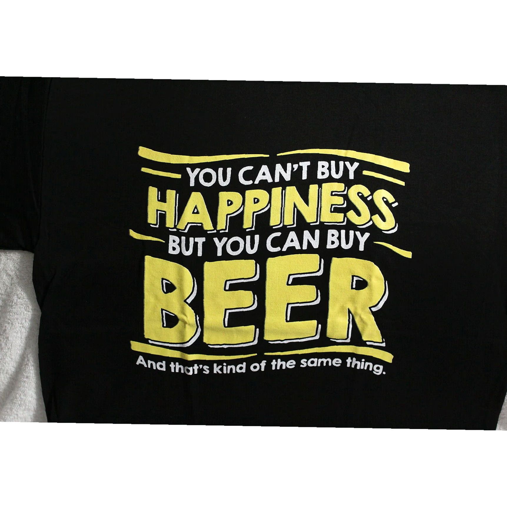 Vintage Funny Beer Graphic Tee Mens Black Alstyle Apparel T Shirt Large Hoodie, Sweatshirt | FlexRushtees.com