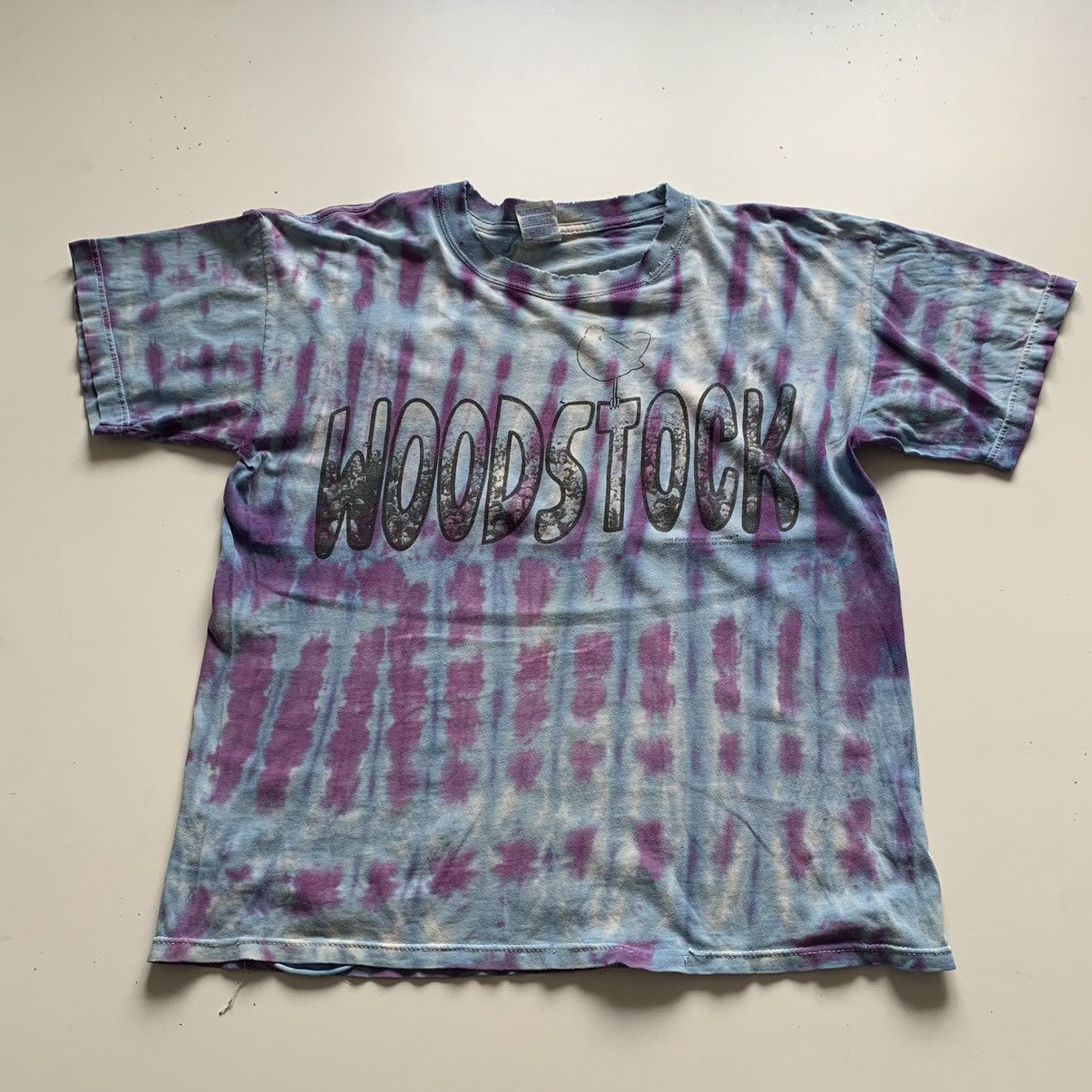 Vintage 2000s Woodstock Tie Dye Graphic T Shirt Large Rare
