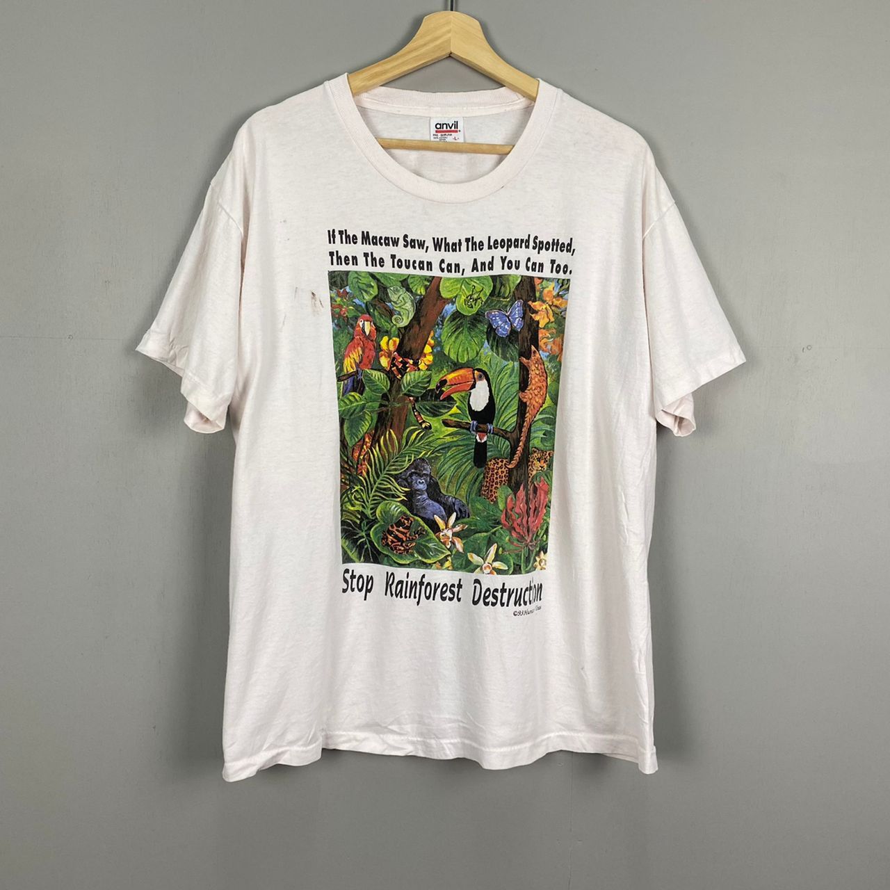Vintage 1993 Stop Rainforest Destruction By Human I Tees