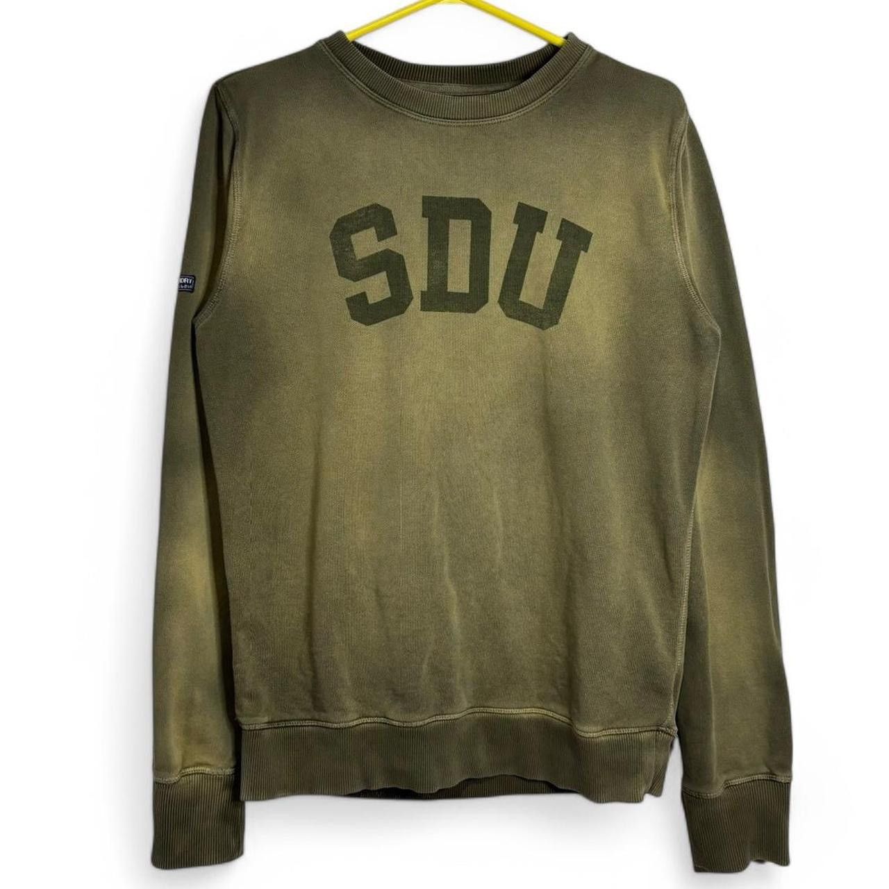 Superdry Vintage Style Faded Overdyed Varsity Green Sweatshirt T-Shirts, Hoodie | FlexRushtees.com