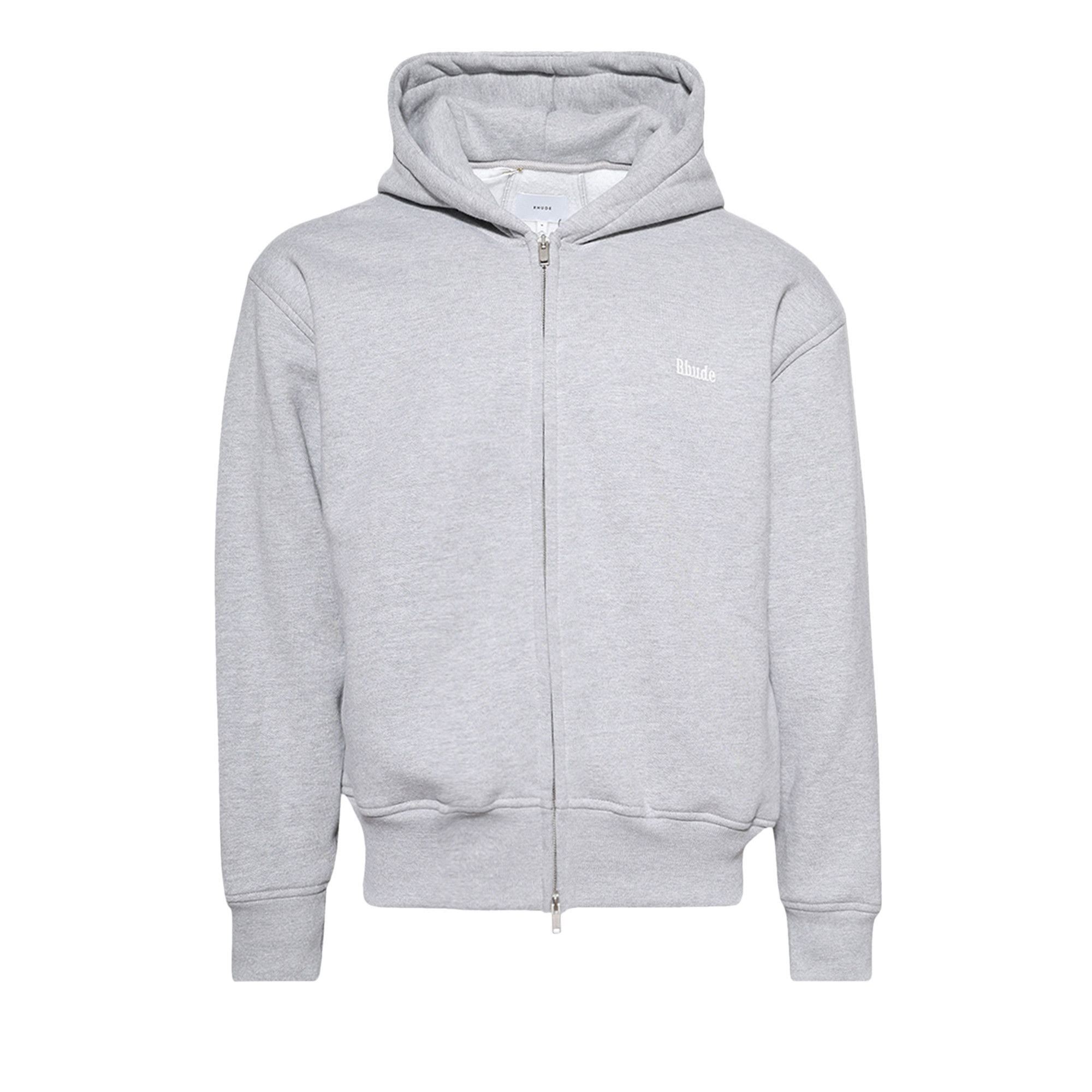 Rhude Classique Full Zip Hoodie Heather Grey