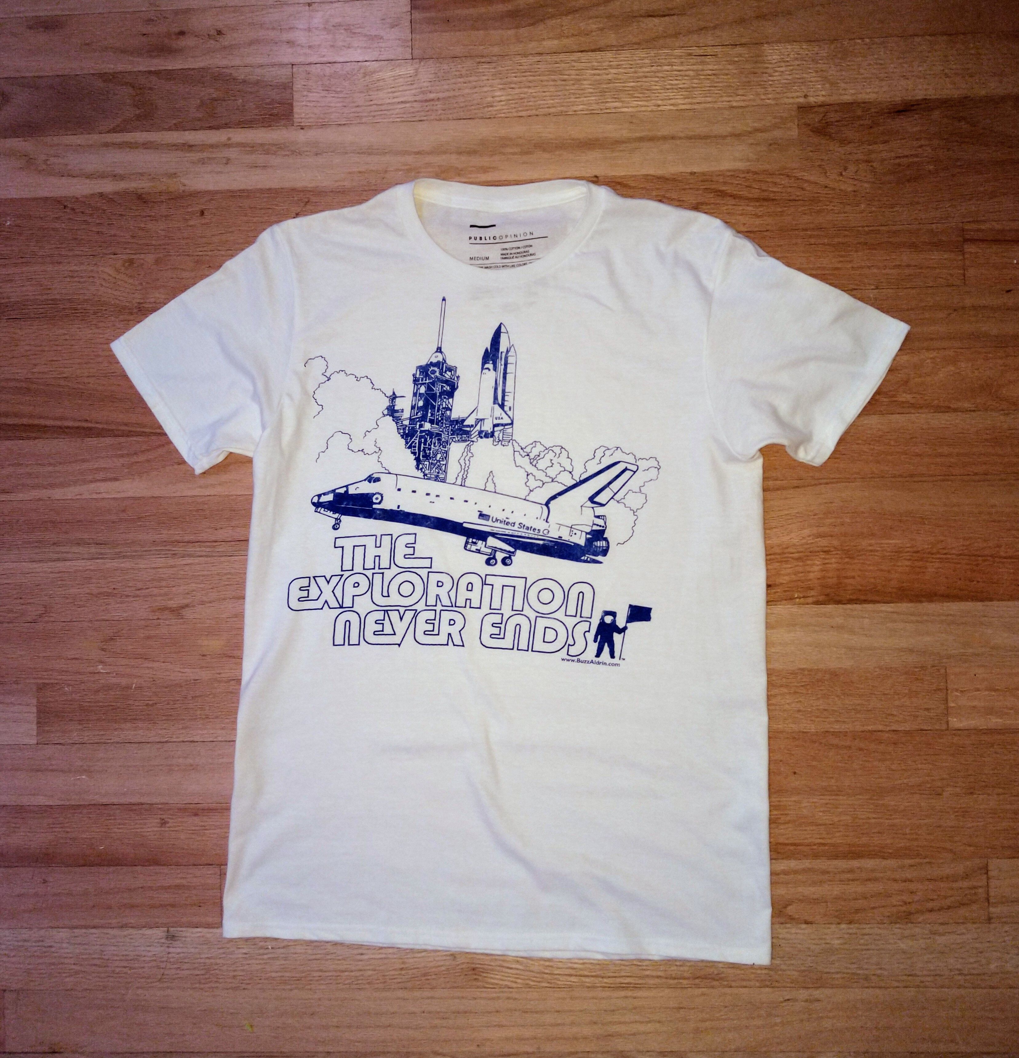 Public Opinion Exploration Never Ends Space Shuttle Astronaut Nasa Shirt