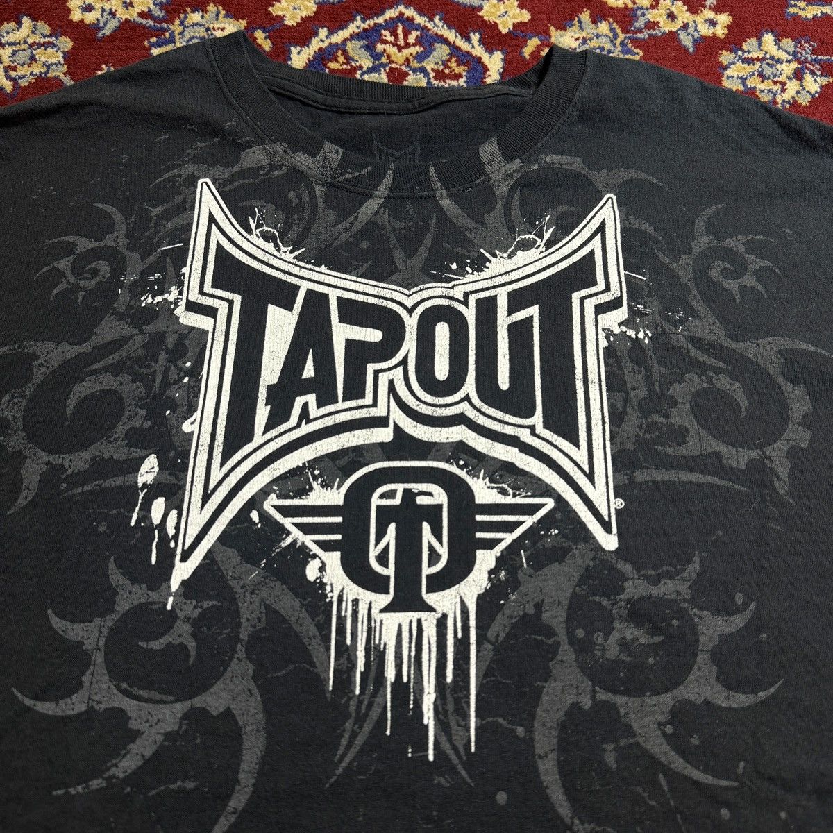 Affliction Tapout Tribal Graphic Y2k Tee Xzavier Mma Elite Ufc Skater