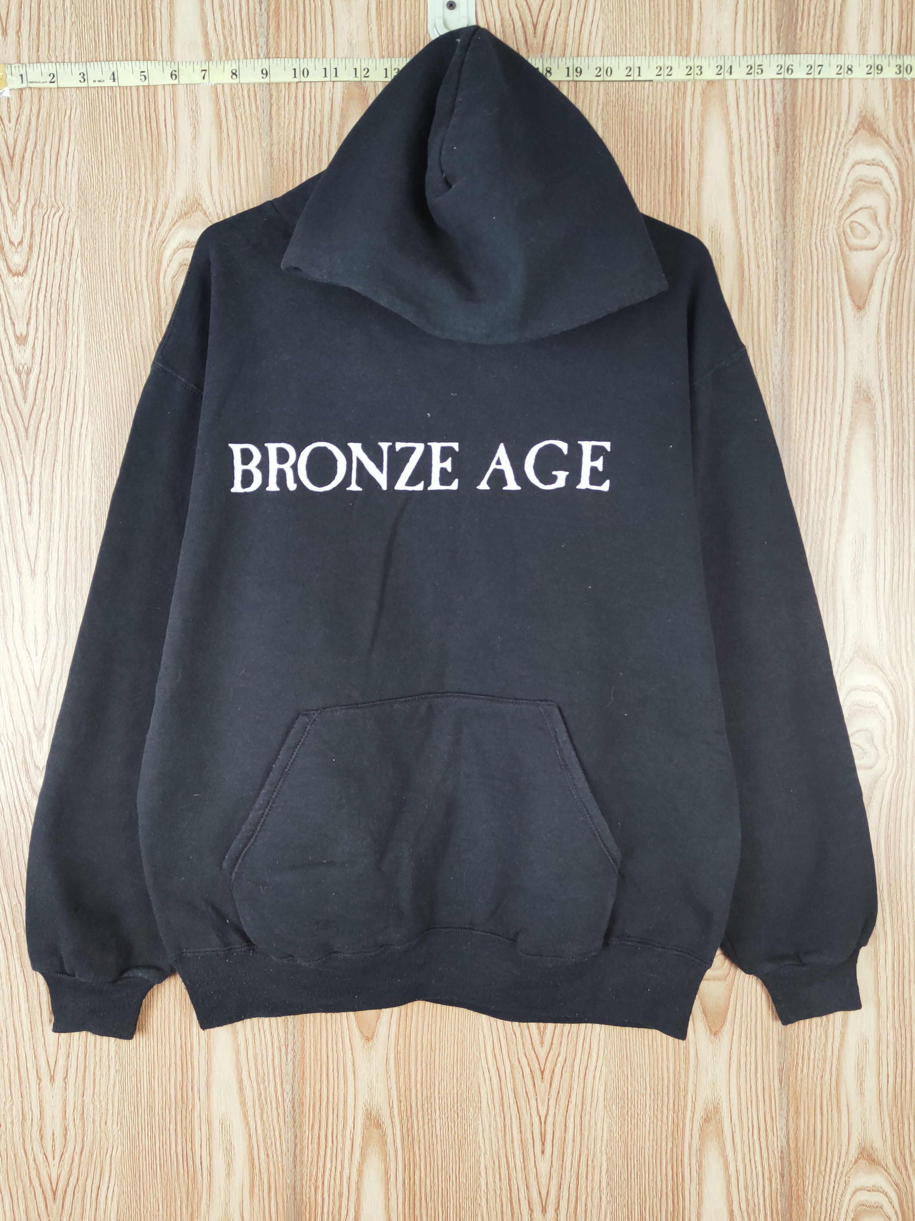 Vintage Jerzees Black Bronze Age Hoodie Sweatshirts