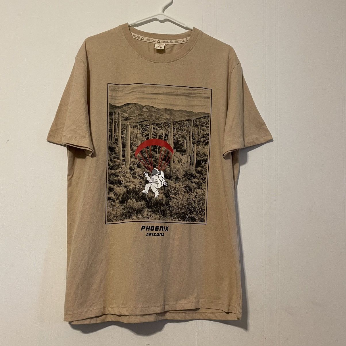 Other Phoenix Arizona Tan Graphic T Shirt Desert Print Astronaut