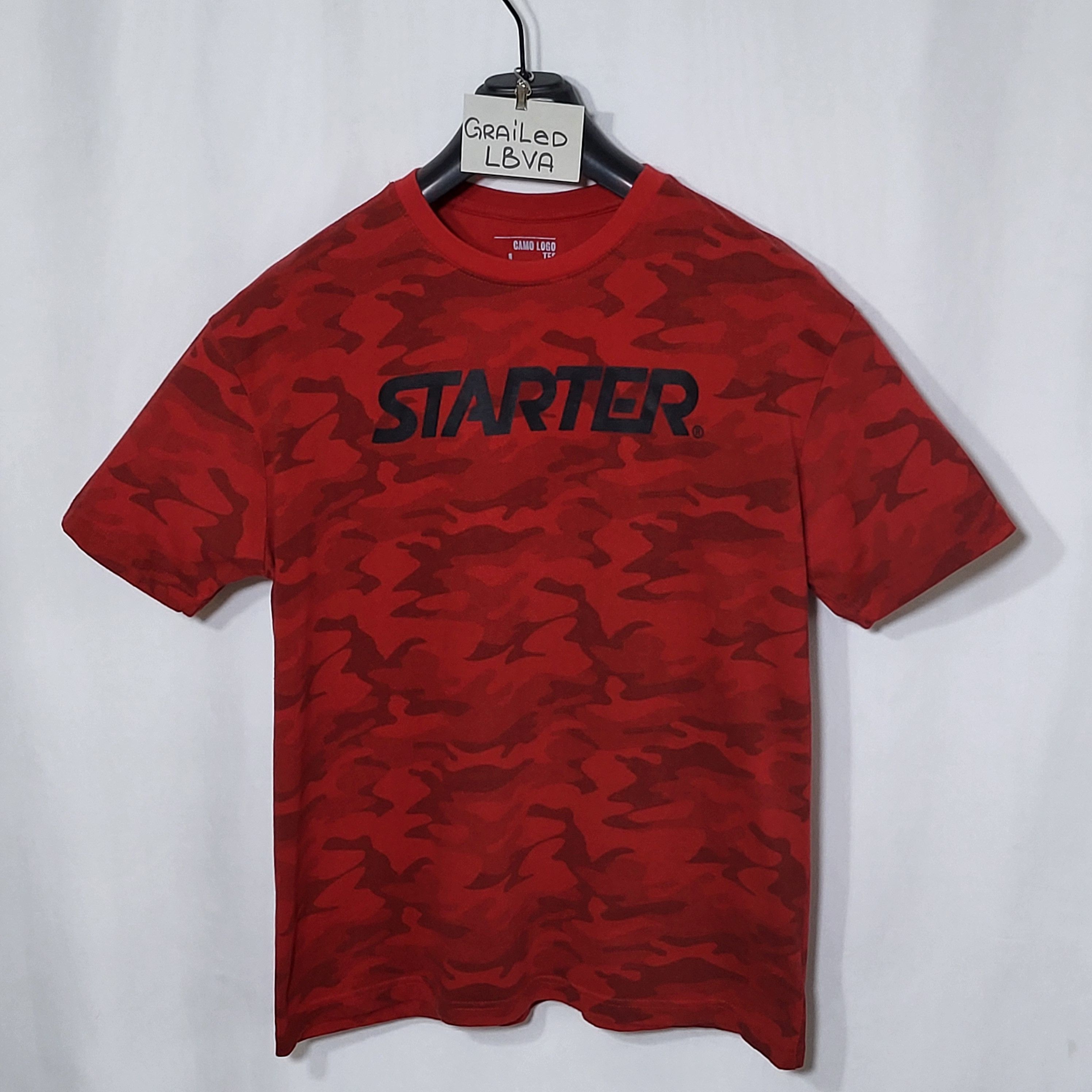 Starter Red Camo T Shirt Size L