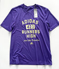 Adidas Ha6681 Slogan Logo Graphic Tee Purple Rush