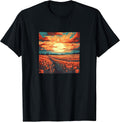 Sunset Over Wheat Fields Vintage Landscape Merch