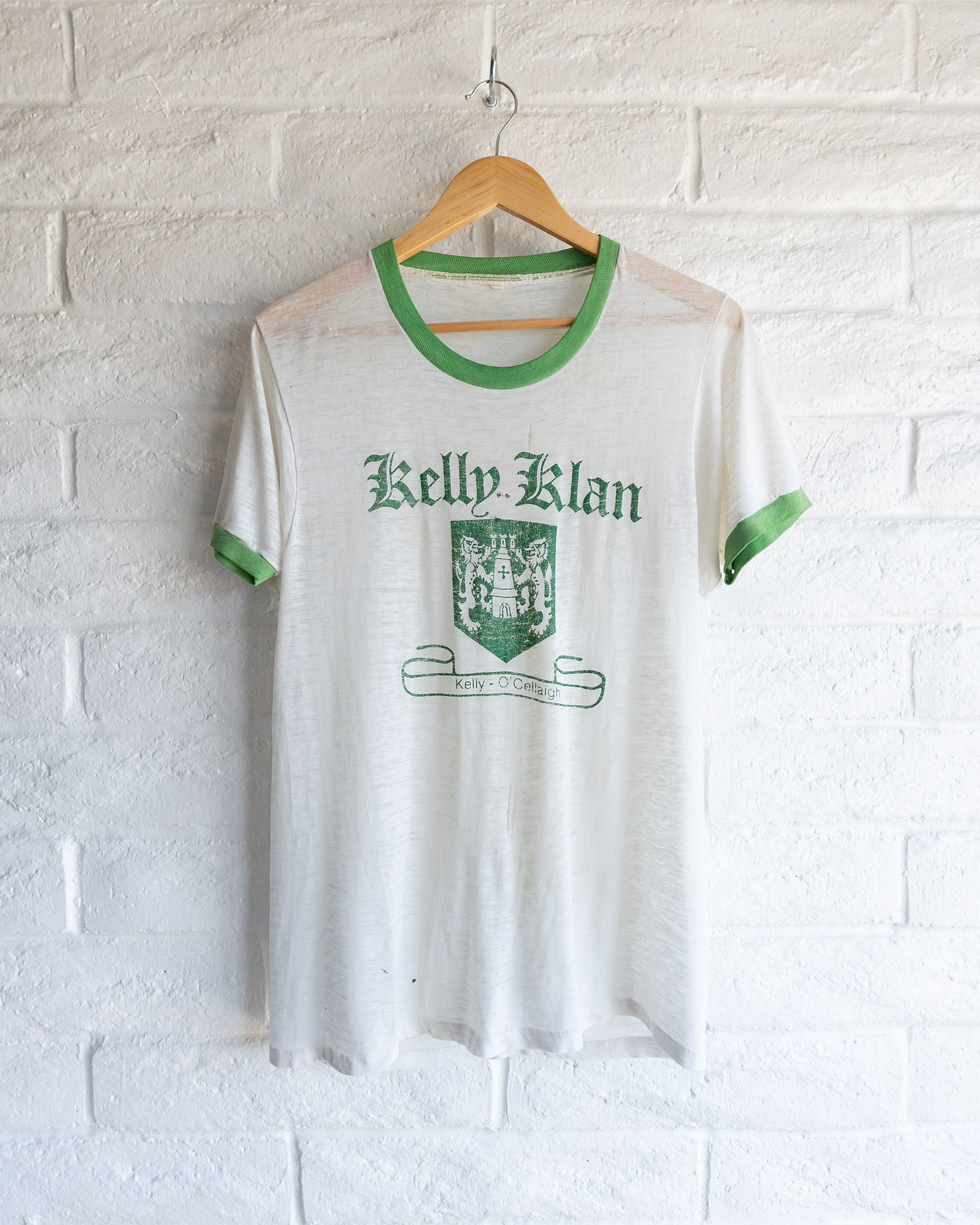 Vintage 60s Kelly Klan Crest Ringer Tee Men S L Paperthin