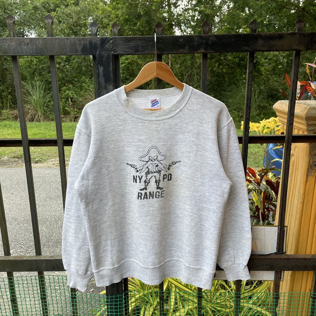 Vintage 90s Jerzees Nypd Range Cowboy Logo Sweatshirts