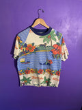 Vintage 60s Tropical Seas All Over Print Pocket Tee