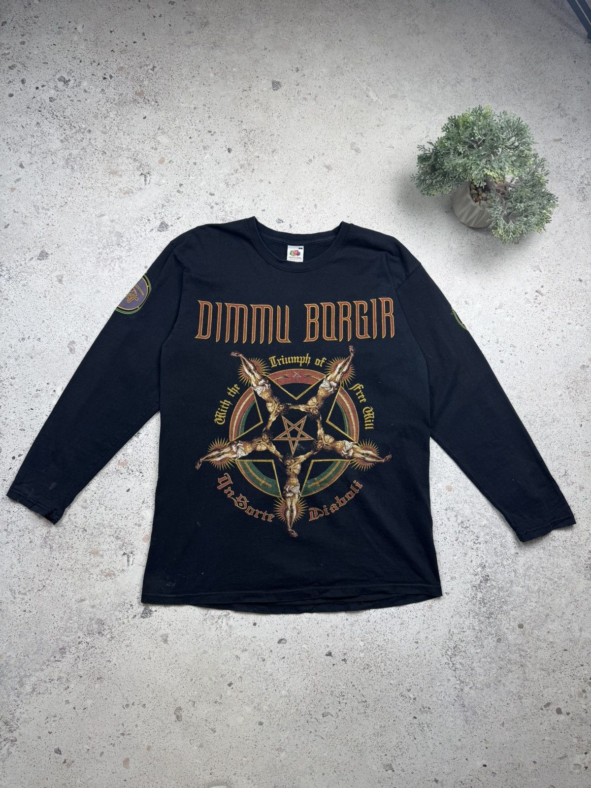Band Tees Dimmu Borgir Long Sleeve Double Sided In Sorte Diaboli