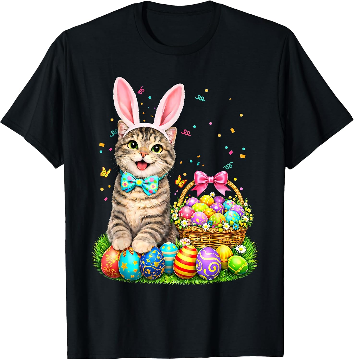 Easter Rabbit Cat Bunny Ears Eggs Happy Easter Day