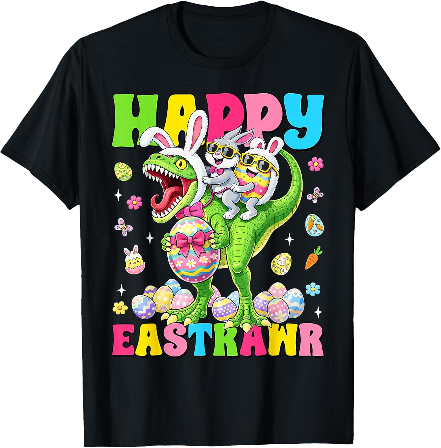Easter Day Funny Bunny Riding Dinosaur Apparel