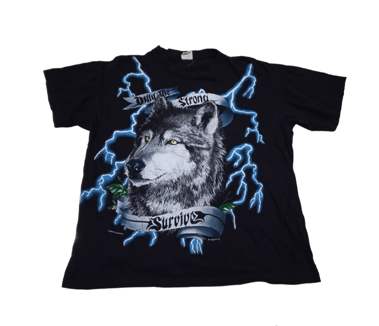 Vintage 90s American Thunder Wolf T Shirt Hoodie, Sweatshirt | FlexRushtees.com