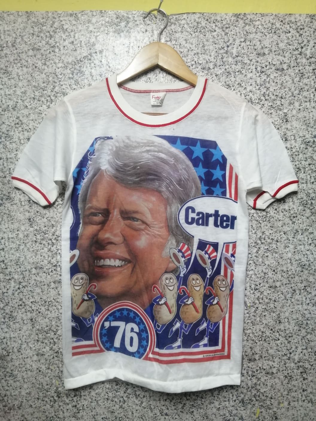 Vintage 70s Jimmy Carter Campaign T Shirt 1976 Very Rare