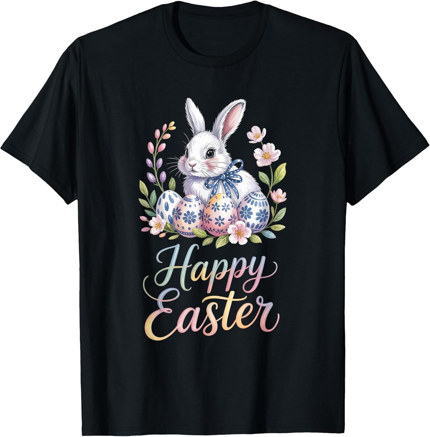 Happy Easter Bunny Flowers Tees Boy Kids Girl