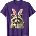 Funny Raccoon Iced Coffee Easter Bunny Easter Tees