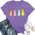 Easter Bunny Shirts for Women Happy Easter T-Shirt Cute Leopard Rabbit Face Tshirt