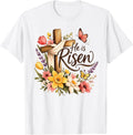 He is Risen Floral Cross Easter t -shir t