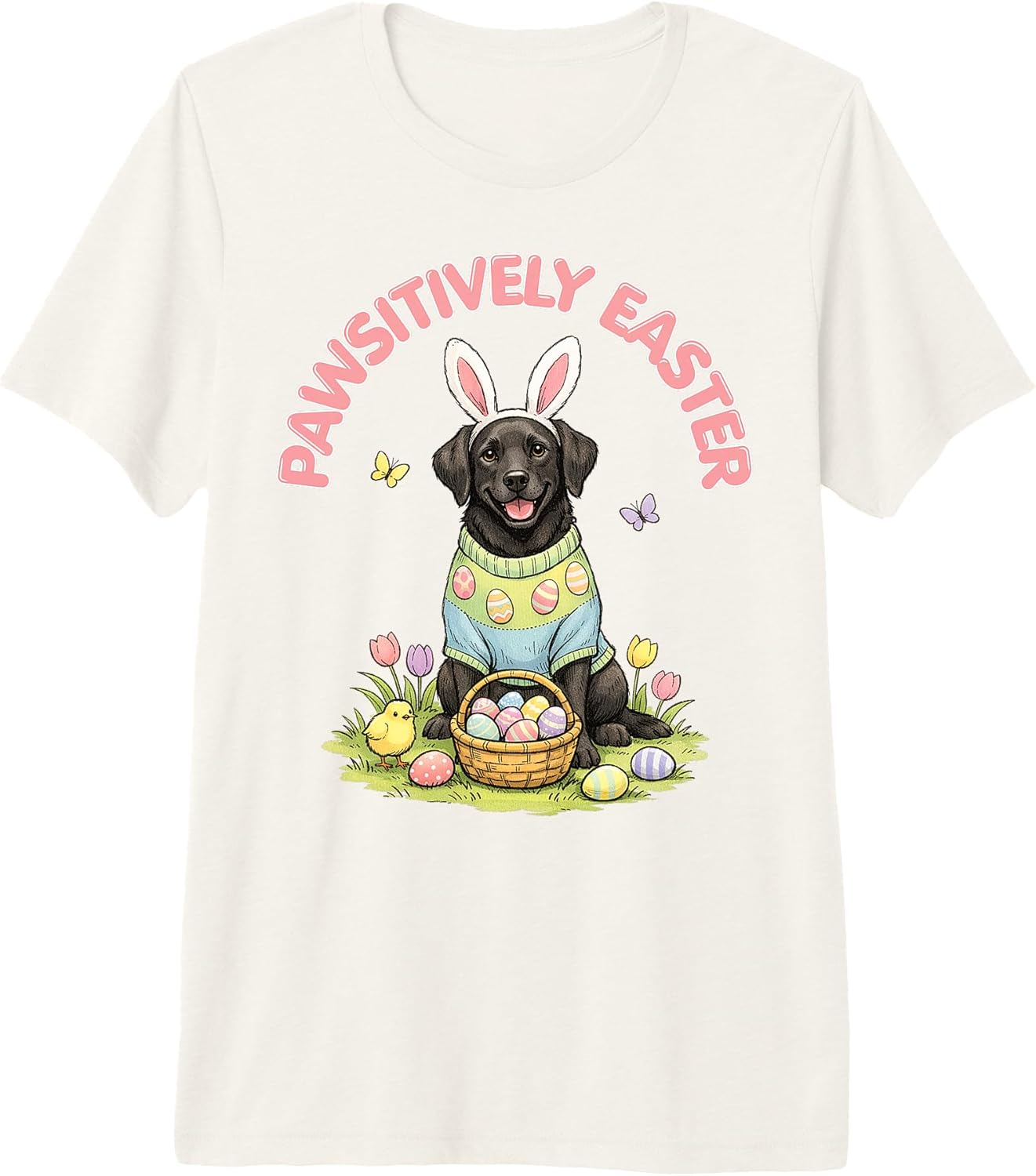 Paws & Bunny Vibes Cute Fun Easter Dog Graphic Tee