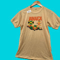 Vintage Sun King Shirt Mens Small 60s 70s Beige Jamaica Cotton Short Sleeve Crew Neck T Shir