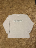 Vintage 90s Reebok Logo Long Sleeve Tee Grey Large