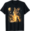 Retro Bunny Howling To The Moon 90s Easter Rabbit