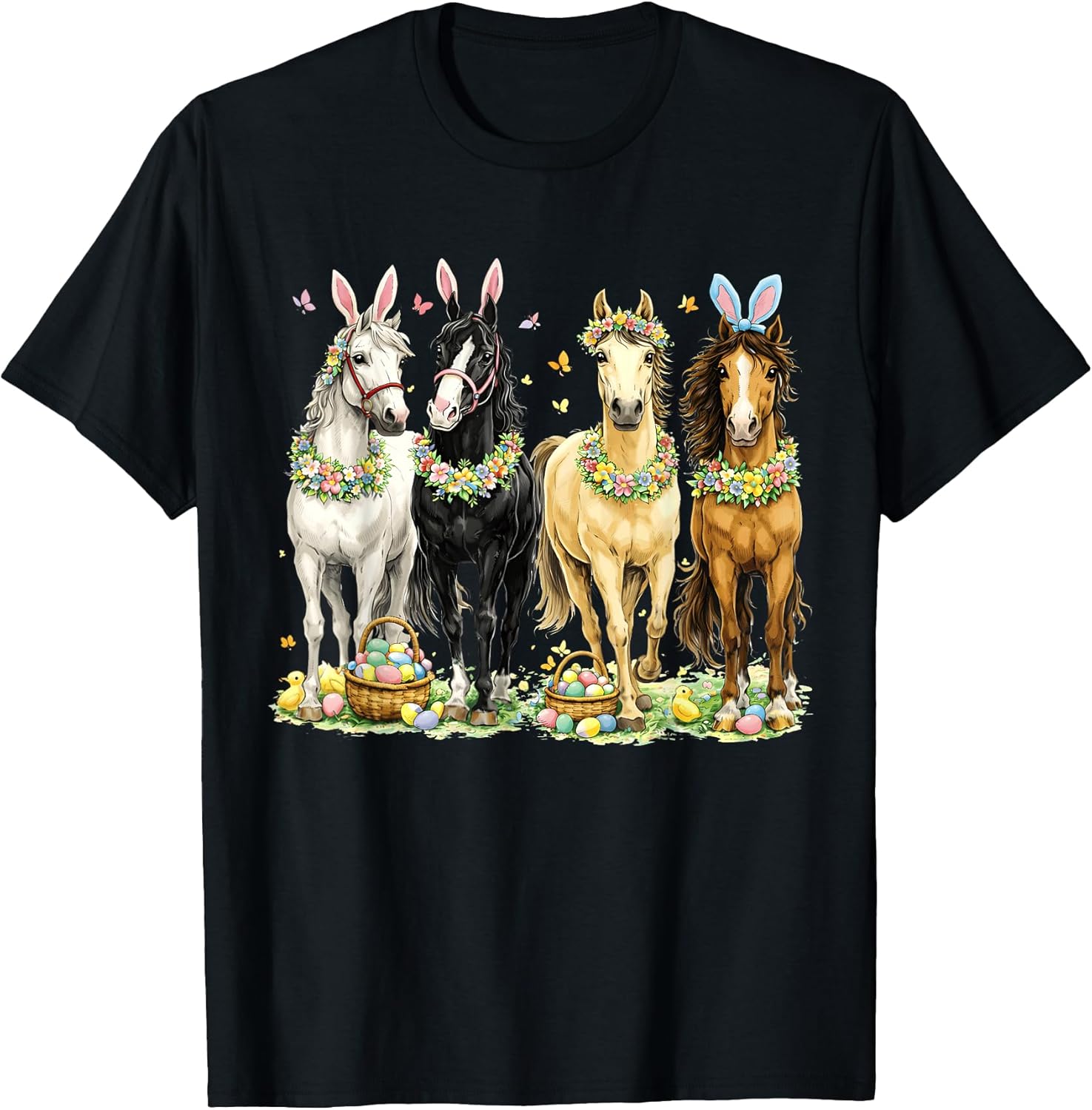 Easter Horse Bunny Ears Eggs Spring Floral Gat