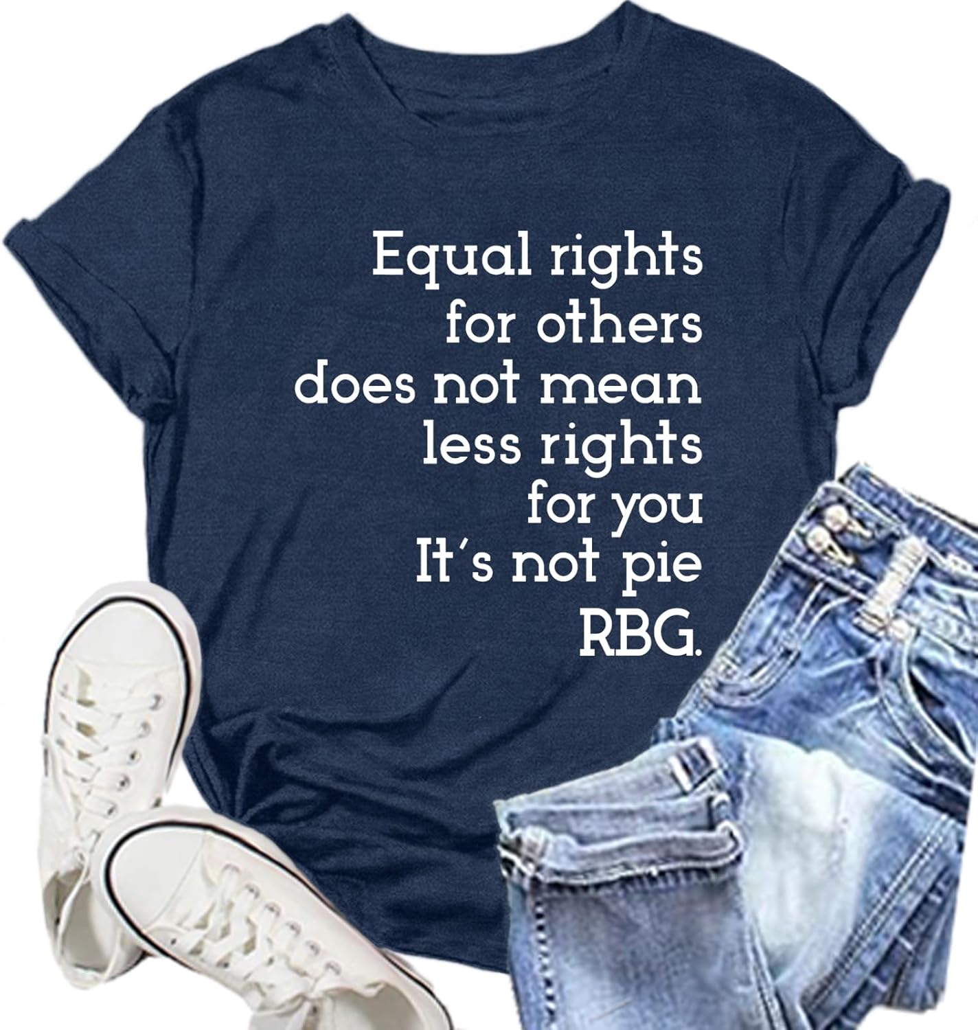 RBG Shirt for Women Ruth Bader Ginsburg T-Shirt Equal Rights Does Not Means Less Rights for You Tee Tops