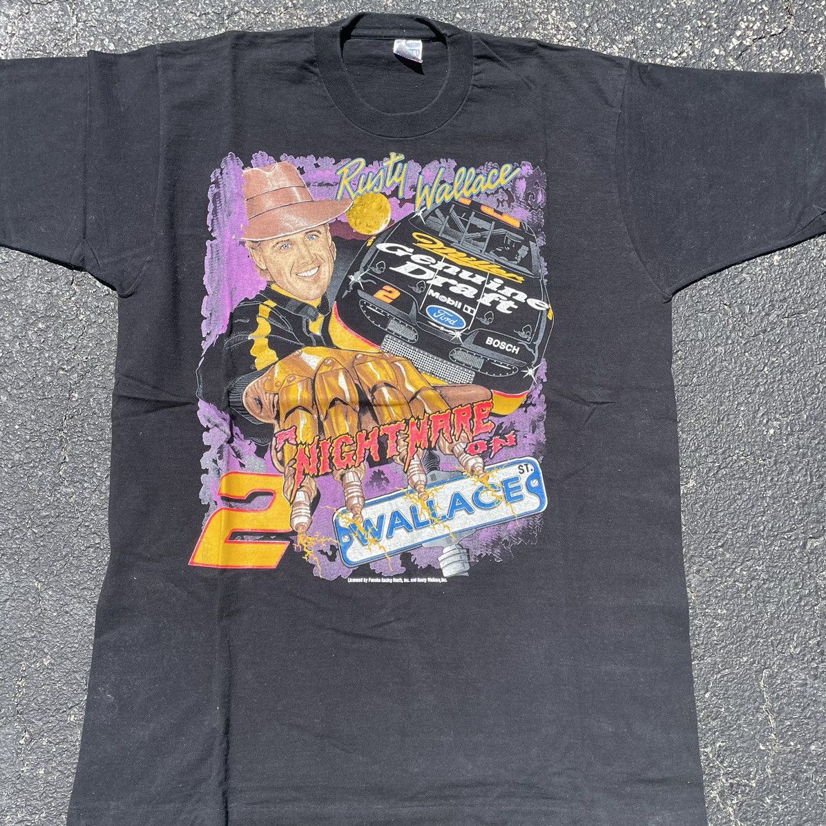 Rare Vintage 1995 Rusty Wallace Nightmare On Elm St Xl T-Shirts, Hoodie, Sweatshirt | FlexRushtees.com