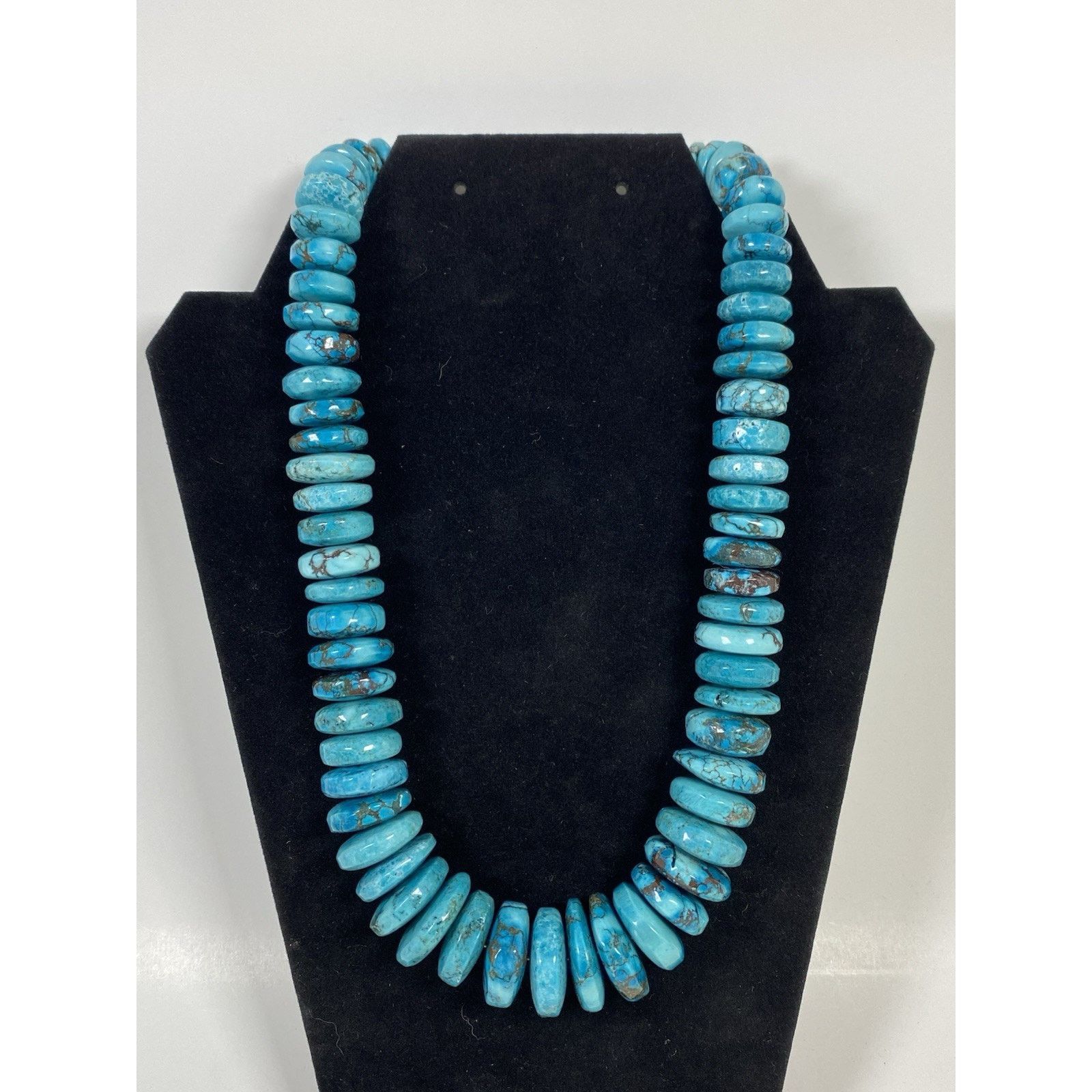 Other Turquoise Disc Necklace W Reddish Brown Matrix