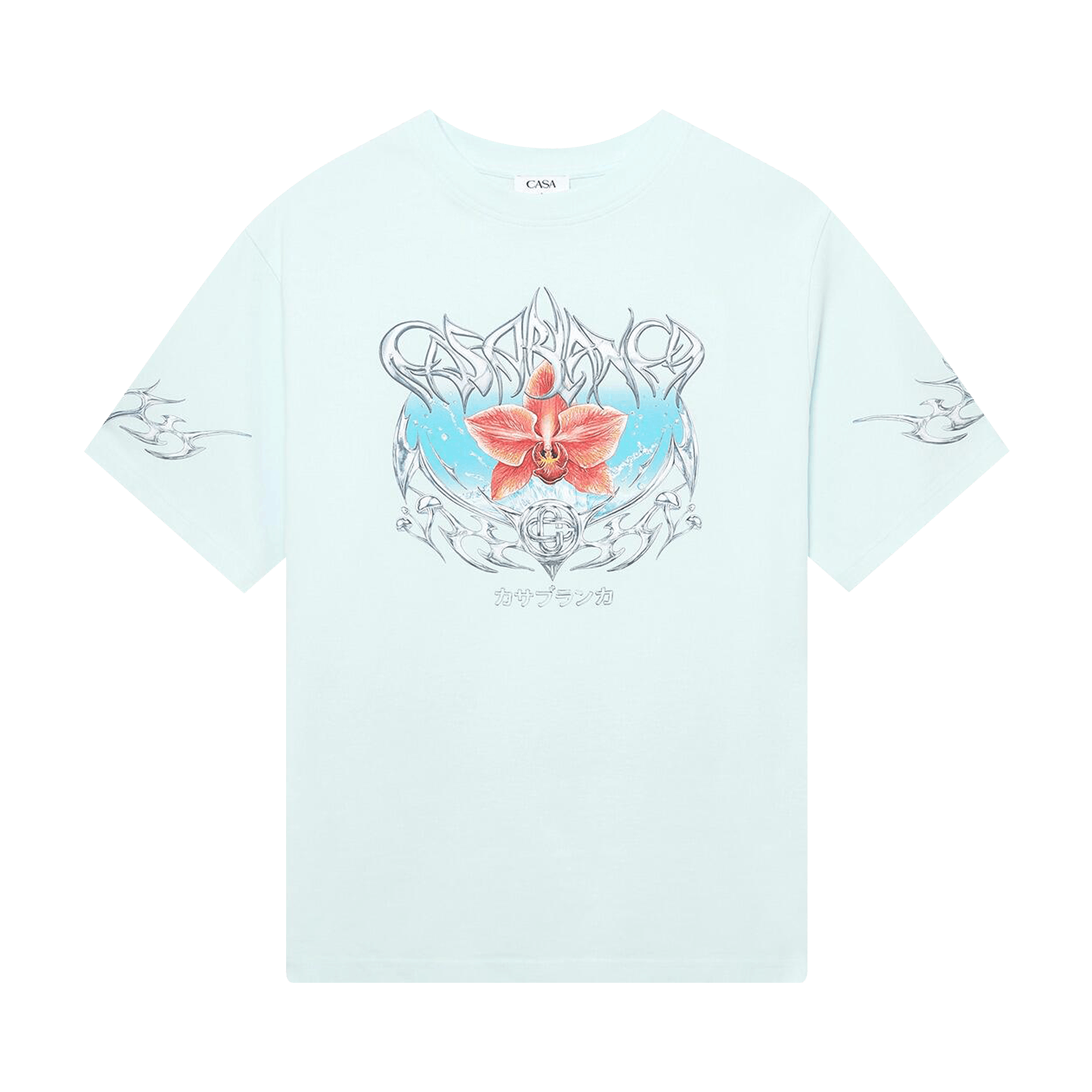 Casablanca Blades Printed Oversized T Shirt Blue Hoodie, Sweatshirt | FlexRushtees.com
