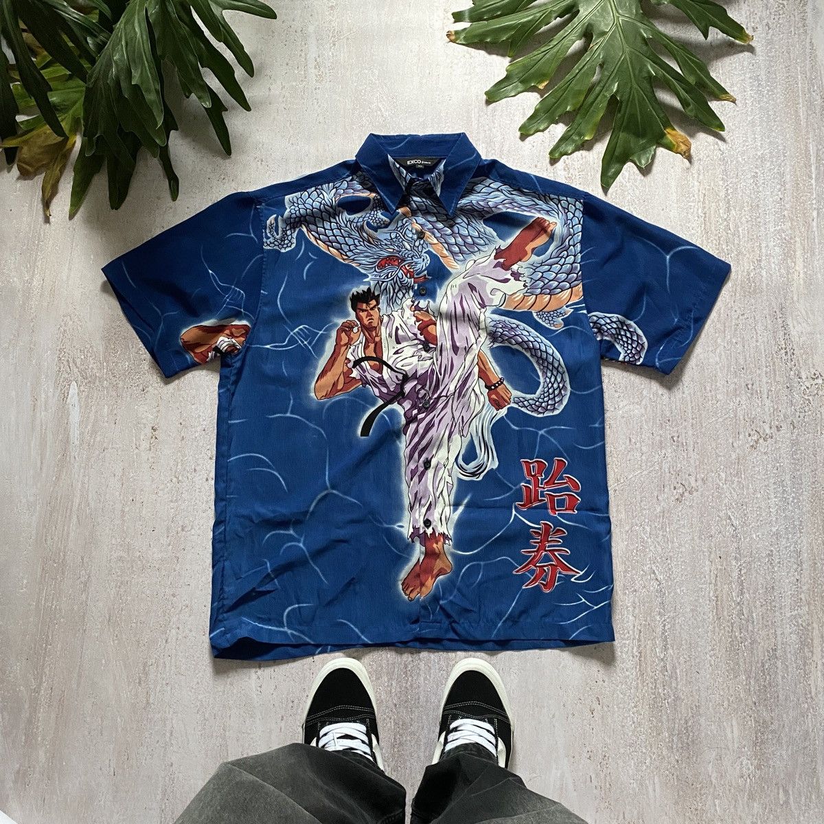 Japanese Brand Vintage Anime Boxy Shirt Tekken Style Crazy Hawaii 174