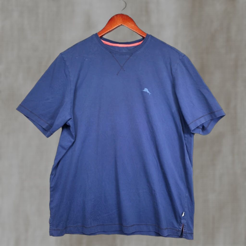 Bahama Tommy Bahama Shirt Mens M Blue Short Sleeve Supima Cotton Casual Summer Tee
