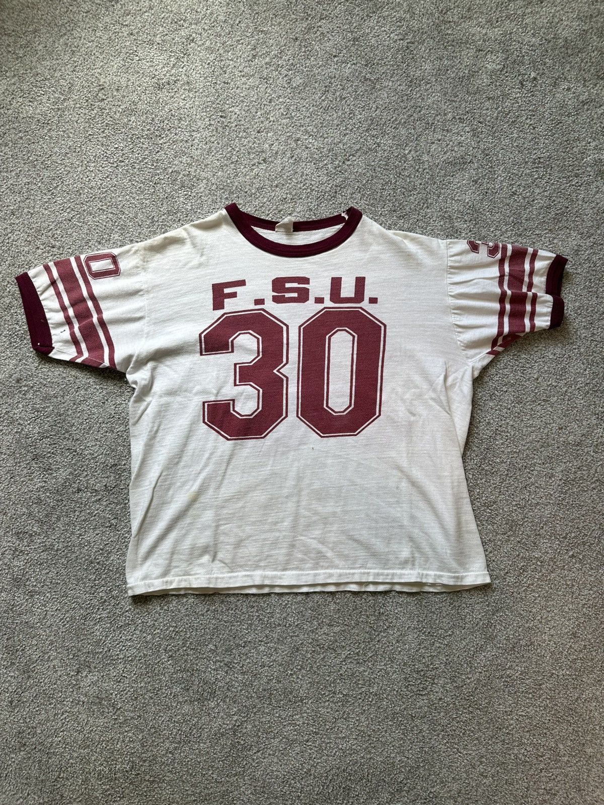 Vintage 50s 60s Fsu Football Ringer Shirt