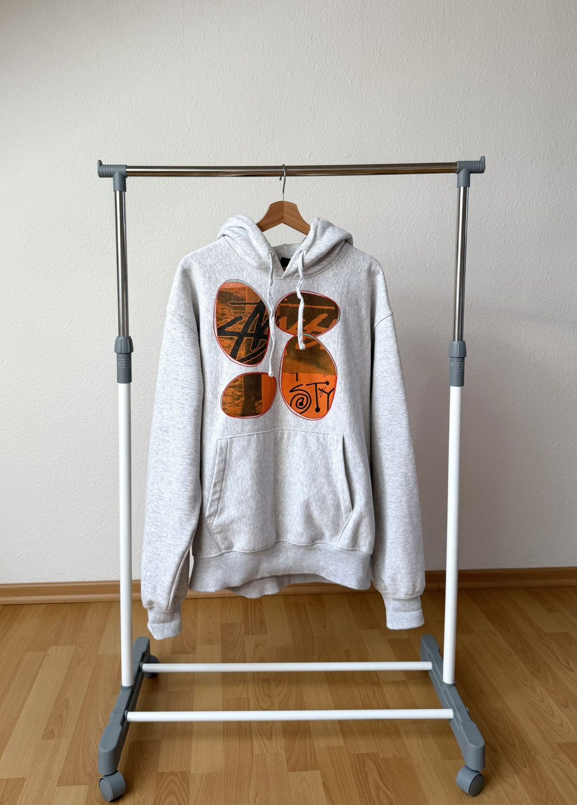 Stussy David Carson Vespa Hoodie Ash Heather L