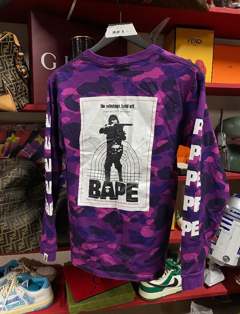 Bape Rare A Bathing Ape Purple Camo Bape Tee Shirt Small Hoodie, Sweatshirt | FlexRushtees.com