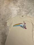 Vintage 70s 80s Hawaii T Shirt Graphic Tee Rainbow Logo Tan