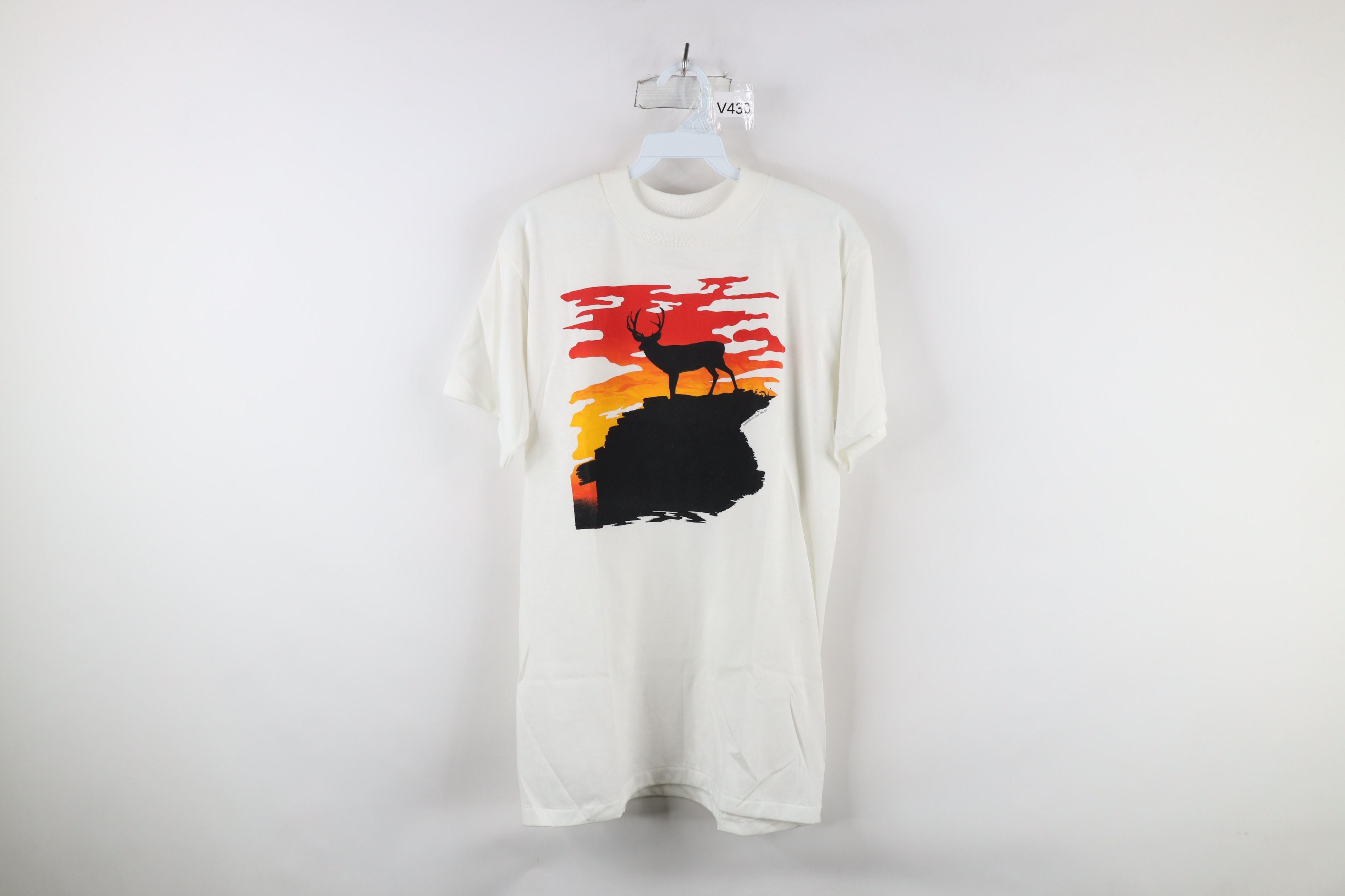 Deadstock Vintage 80s Nature Sunset Mountain T Shirt Usa